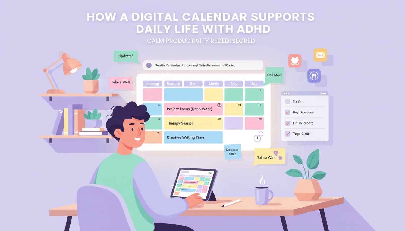 How a Digital Calendar Supports Daily Life with ADHD