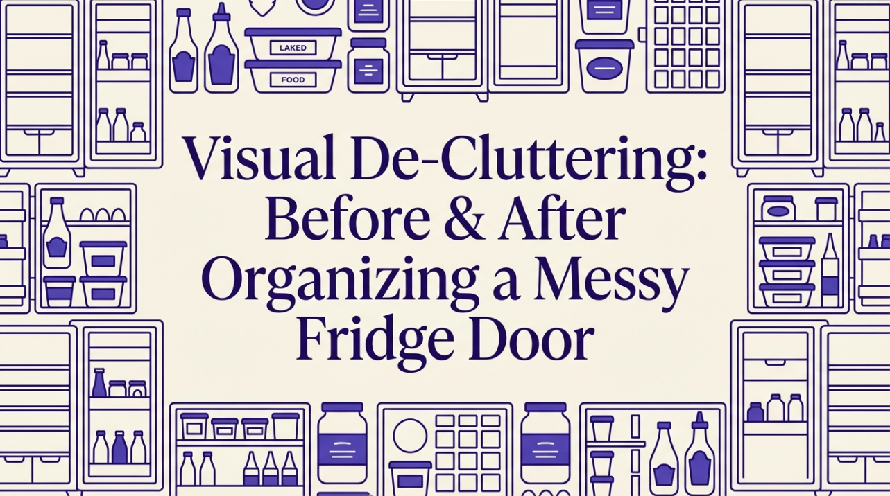 Visual De-Cluttering: Before & After Organizing a Messy Fridge Door