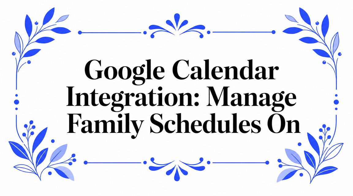 Google Calendar Integration: Manage Family Schedules On