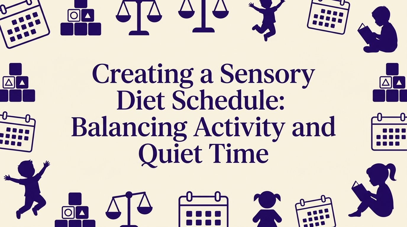 A circular daily schedule showing balanced sensory activities for children throughout the day