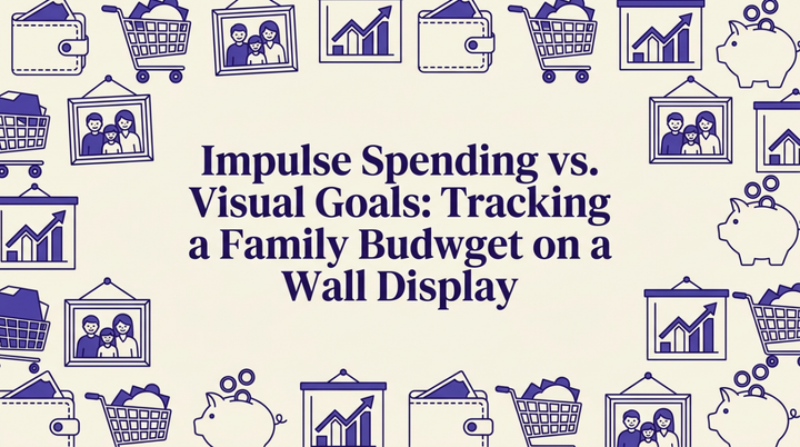 A family viewing their shared budget goals on a wall display