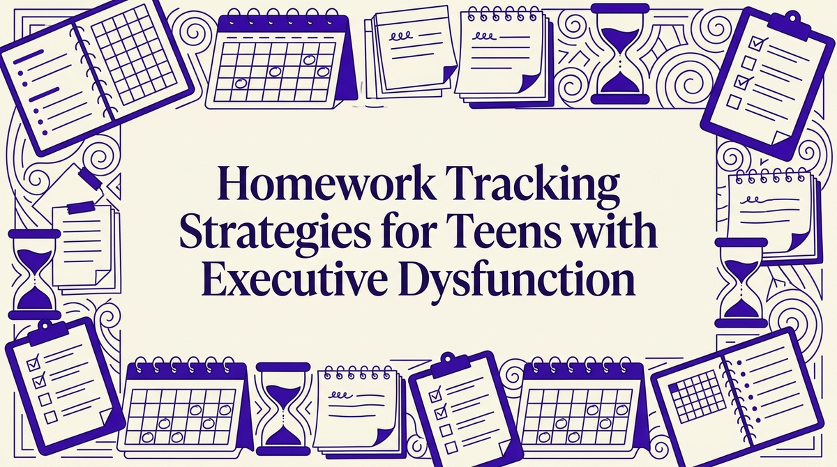 A visual comparison showing a messy homework setup transforming into an organized tracking system
