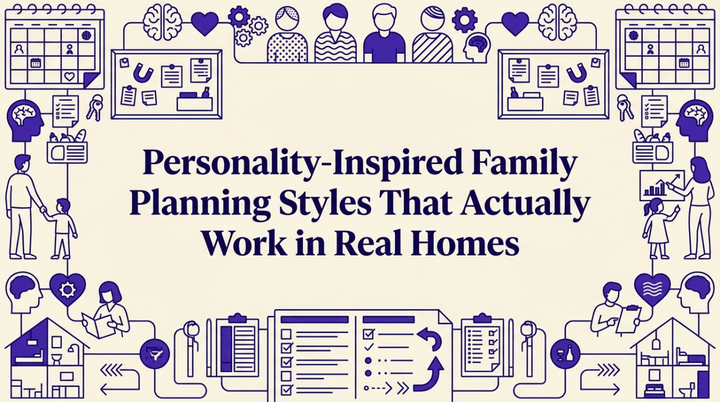 Different family planning styles represented by minimalist icons in organized layout
