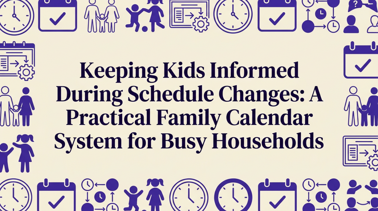 Modern family calendar system with organized color-coded events and notification icons