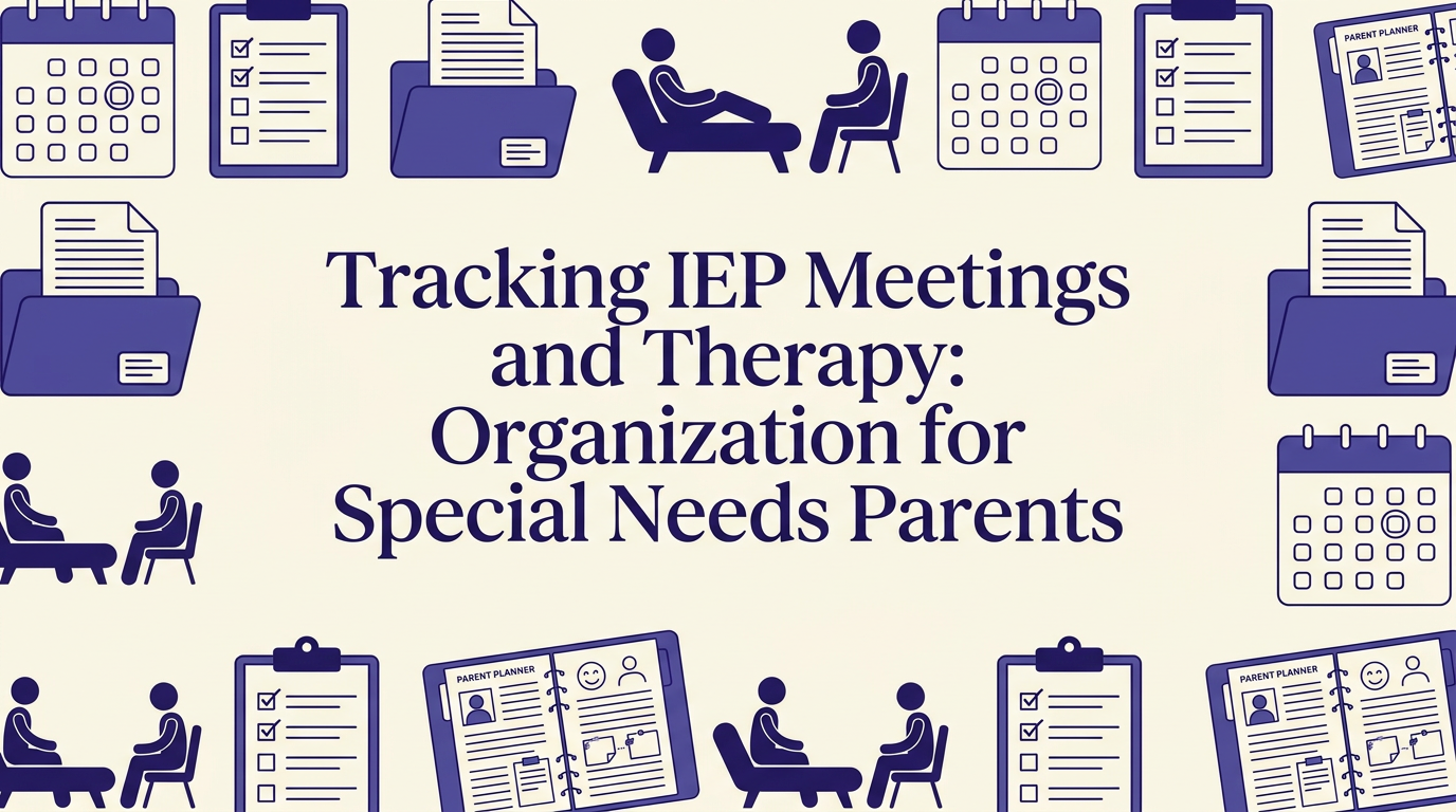 Organized calendar and document system for IEP and therapy tracking