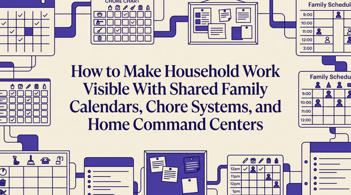 Organized family command center with shared calendar and task management system