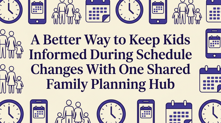 Organized family planning hub with calendar, checklists, and color-coded schedule sections