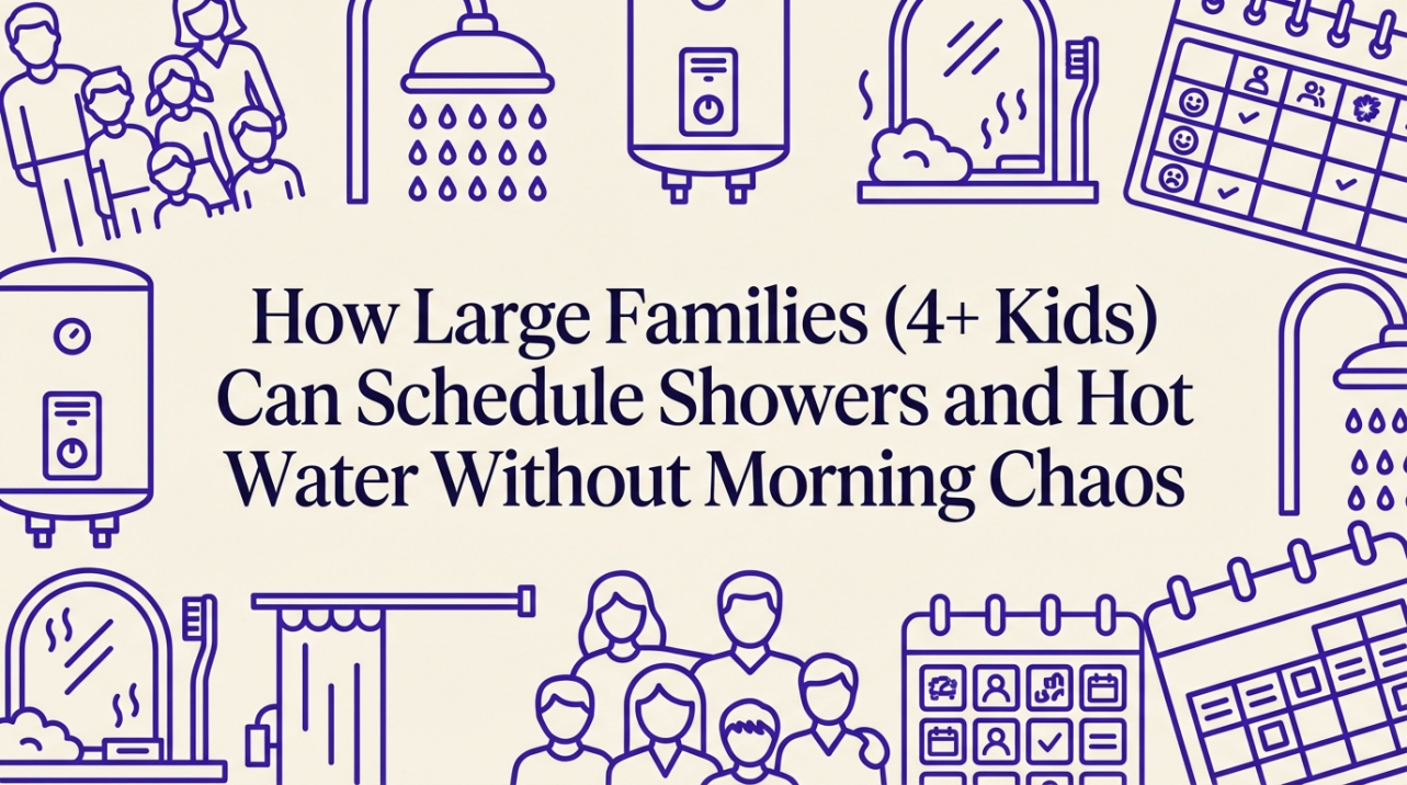 How Large Families (4+ Kids) Can Schedule Showers and Hot Water Without Morning Chaos