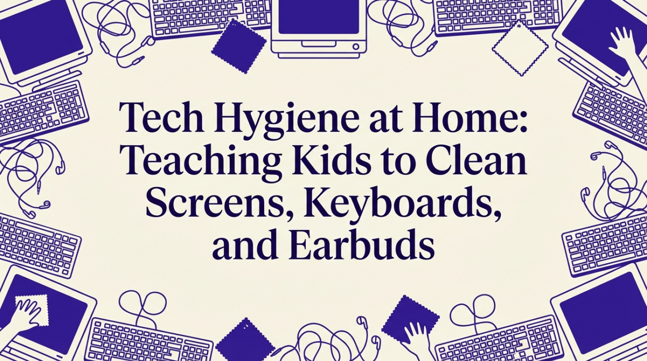 Tech Hygiene at Home: Teaching Kids to Clean Screens, Keyboards, and Earbuds