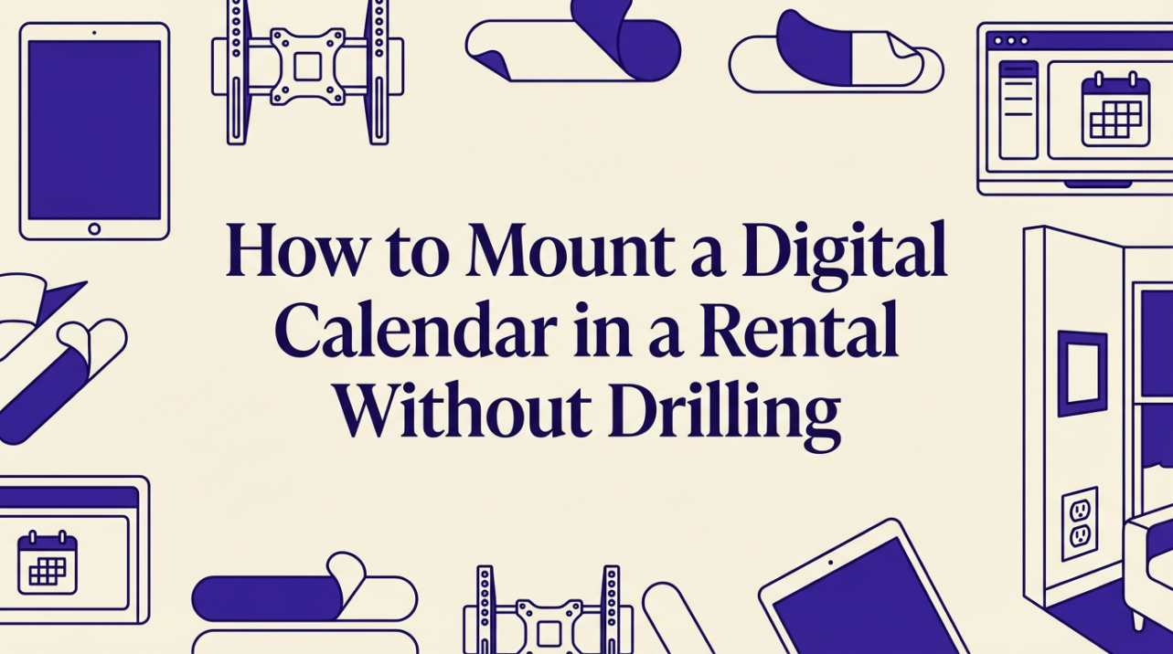 How to Mount a Digital Calendar in a Rental Without Drilling