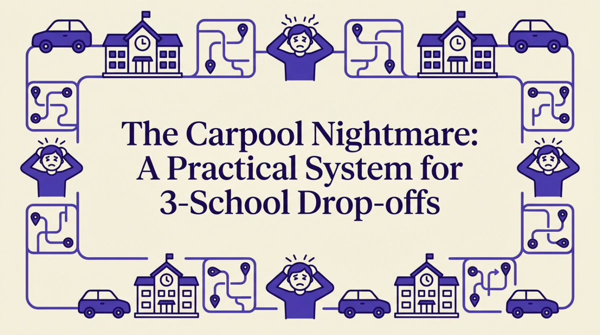 School Drop-off System for 3 Kids & 3 Schools
