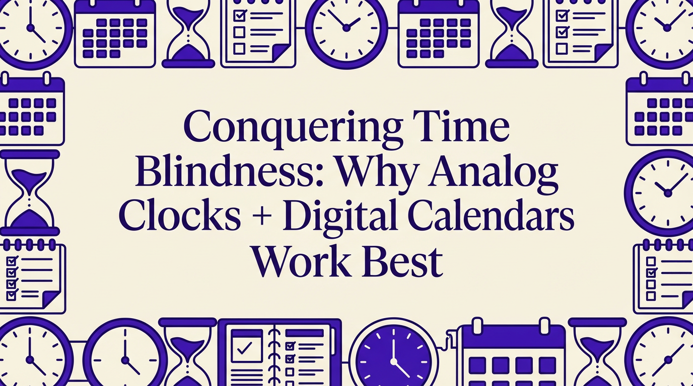Conquering Time Blindness: Why Analog Clocks + Digital Calendars Work Best