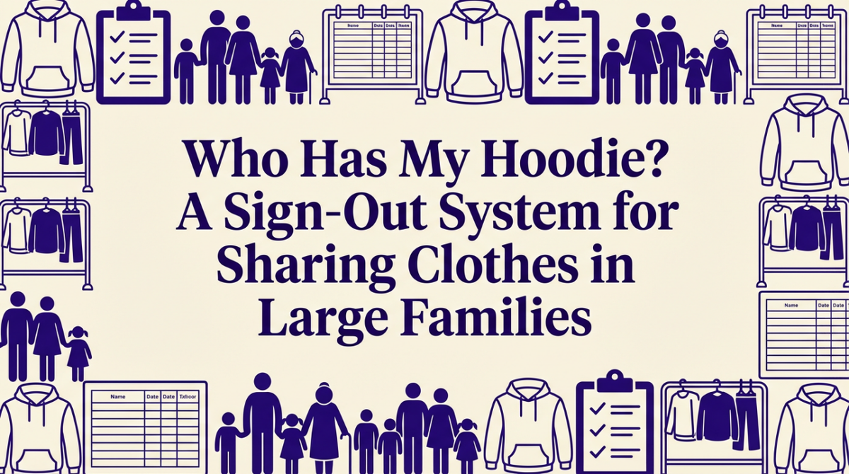 Sign Out System Hoodie Sign-Out System for Sharing Clothes in Families