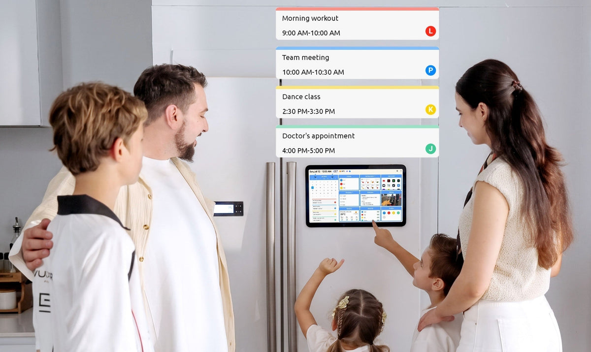 Everblog FridgeCal displaying shared schedules, meals, and household tasks