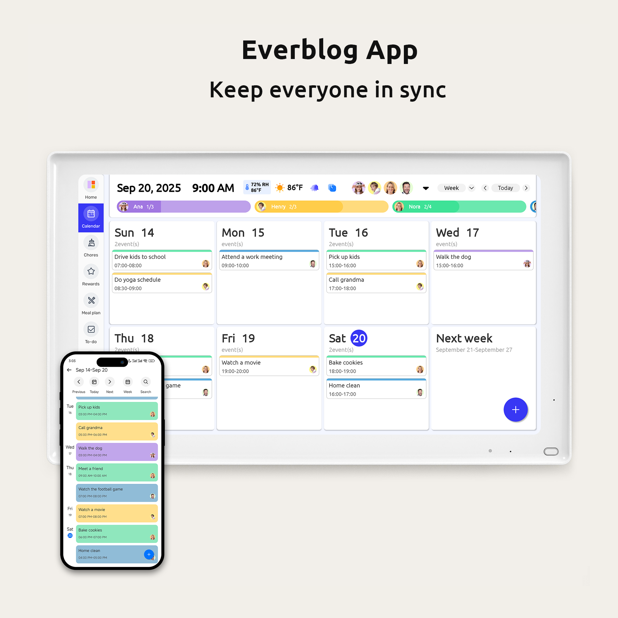 Everblog 21.5" Digital Calendar