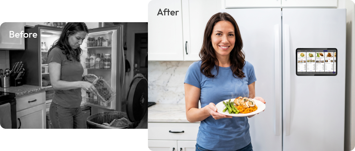 FridgeCal before and after comparison
