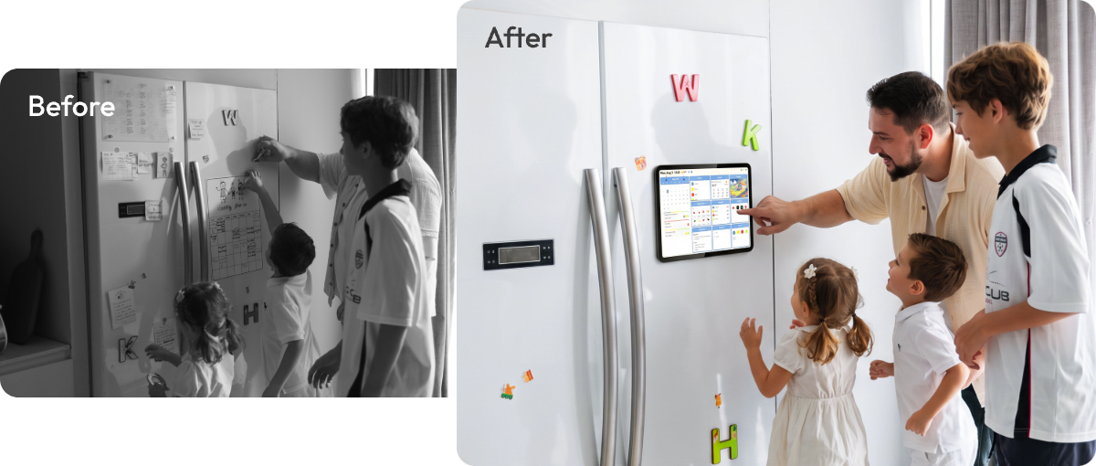 FridgeCal before and after comparison
