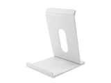 White Everblog digital calendar stand with oval cutout and weighted base.